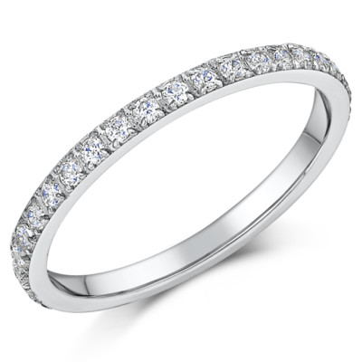 2 mm Damen Eternity Ring Weiß Titan CZ Voll Eternity Ring