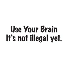 Use Brain Not Illegal Yet - Decal Sticker - Multiple Colors & Sizes - ebn3622