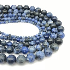 Natural Gemstone Blue Sodalite Round Loose Beads 4 6 8 10 12mm Jewelry Making