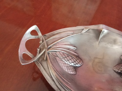 Dupper&Bernhold Esslingen Jugendstil Schale aus Messing versilbert um 1900 - Bild 9 von 18