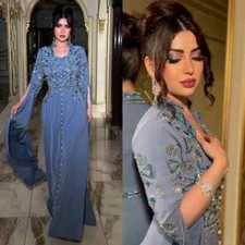 Fashion Sheath Sequin Prom Dresses Floor Length Long Sleeve Boho Evening Gowns