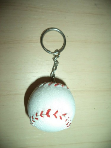 LEATHER LIKE BASEBALL KEYCHAIN - Picture 2 of 2