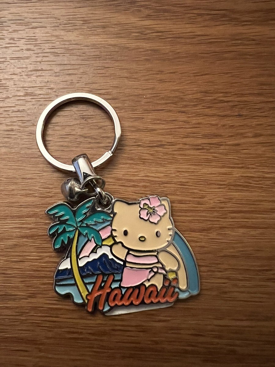 Hello Kitty Hawaii Rainbow Metal Key Chain New!