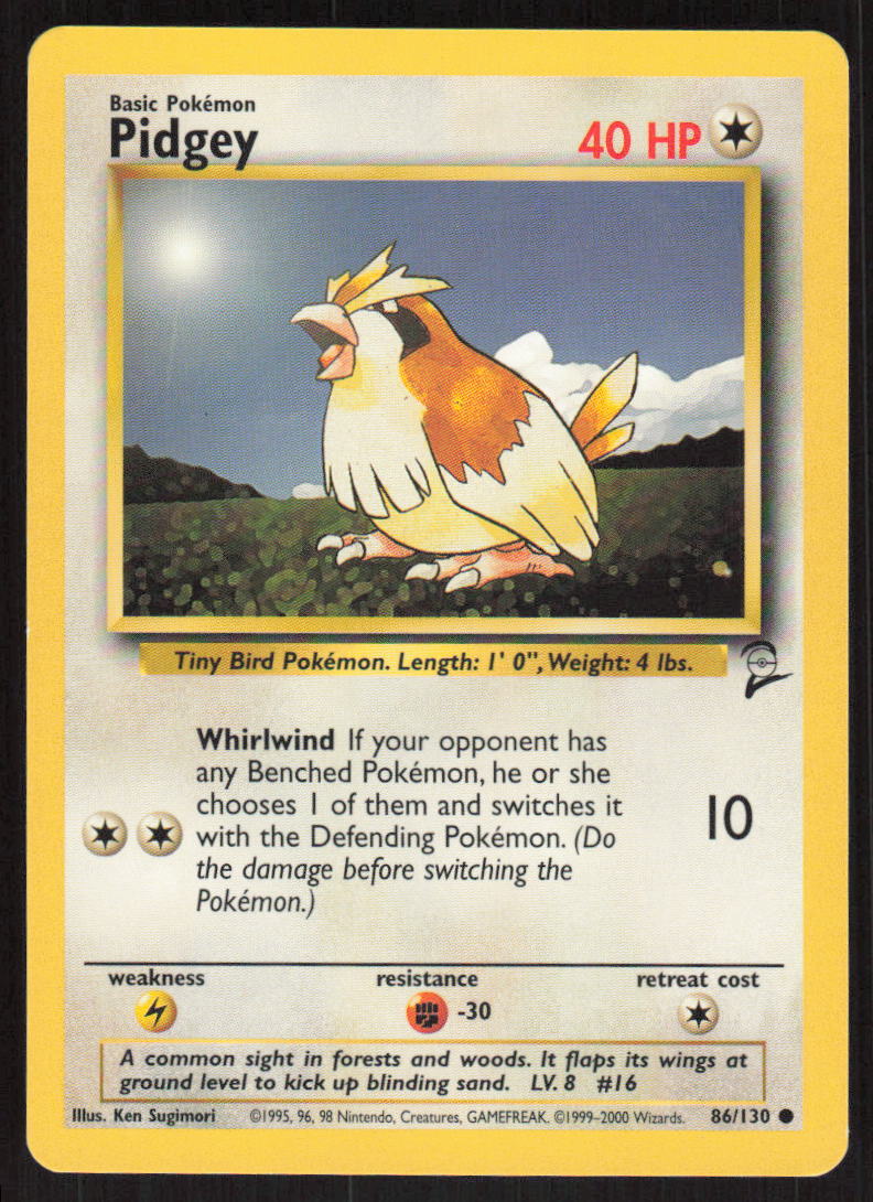 Pokemon TCG Base Set 2 #86/130 Pidgey NM