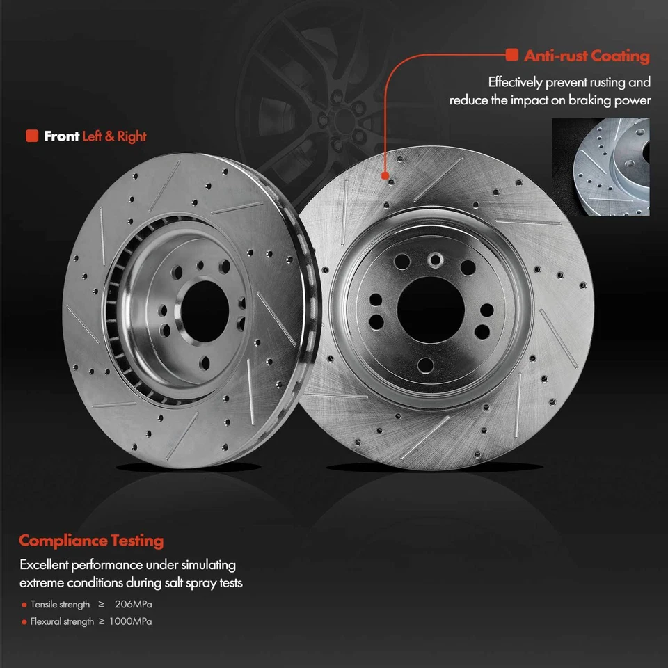 12x Front & Rear Drilled Brake Rotors & Brake Pads for Mercedes-Benz ML350 ML400 - Image 2 of 4