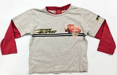 Meraviglioso Maniche Lunghe Cars Maglietta Di Disney Taglia 3-4