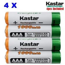Kastar AAA 4-Pack Ni-MH 1000mAh Super High-Capacity Rechargeable Batteries