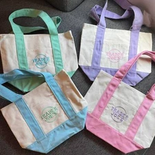 Trader Joe’s Mini Canvas Reusable Tote Bags Colorful Canvas Tote Bag 4 Colors