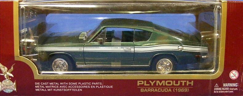 1969 Plymouth Barracuda 1/18(サブライムグリーン) 1/18 1969 PLYMOUTH BARRACUDA ,LIME GREEN , BY ROAD LEGENDS