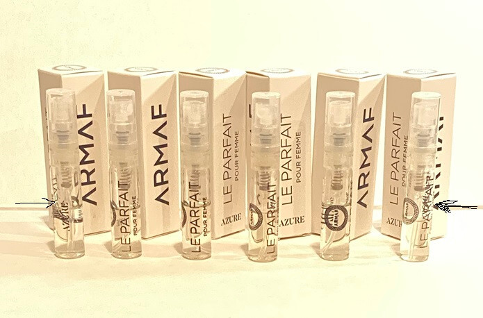 6X Armaf Le Parfait Azure Women Sample Vial Eau De Parfum* Spray