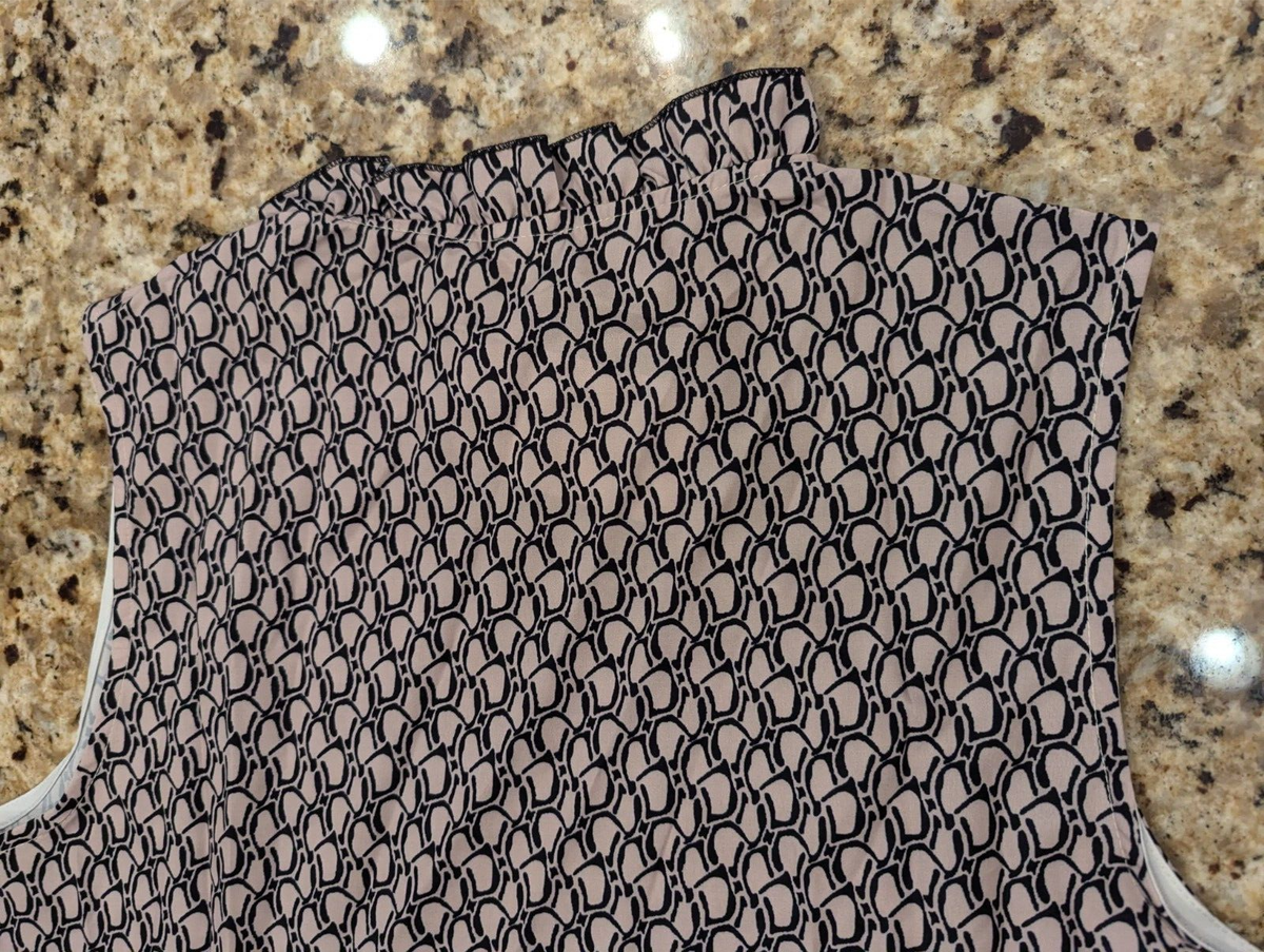 Fashion Says 'Me Too' Style Says 'Only Me' Womens Dress Tan Black Pattern  sz M | eBay