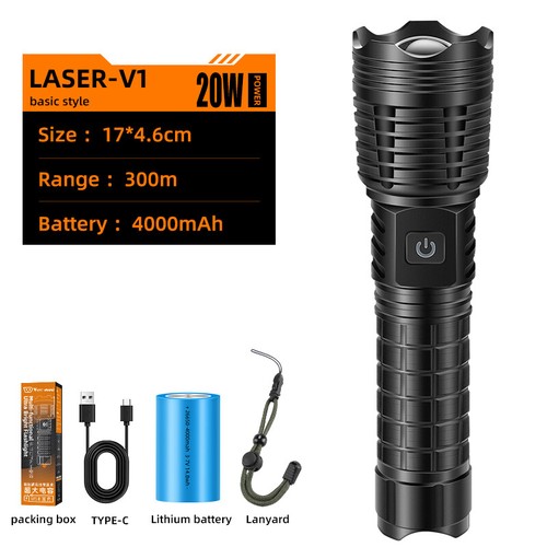 Linterna UV súper brillante recargable con zoom camping senderismo antorcha - Imagen 20 de 25