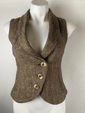 Modcloth Stitch Fix Brown Herringbone Vest Xs