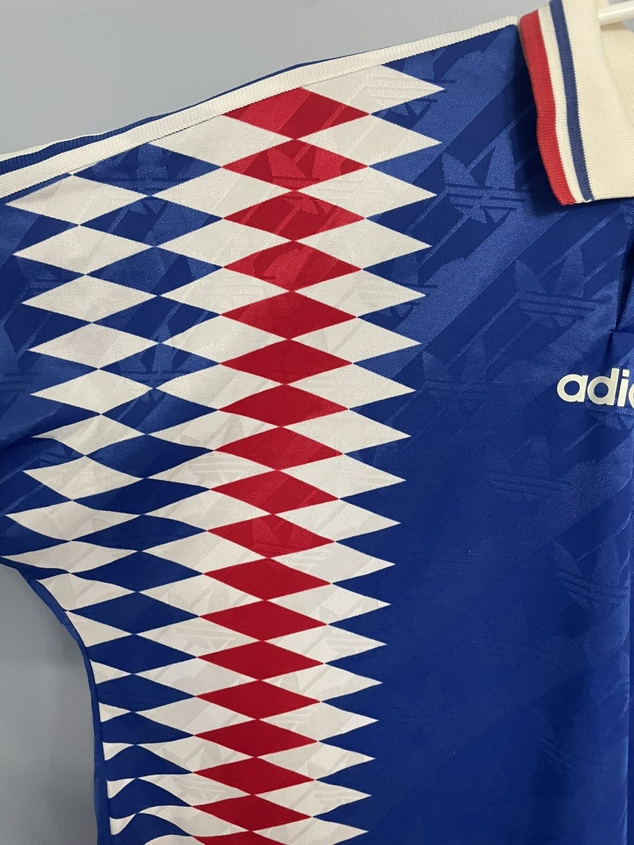 Men L/XL Adidas 1994 France Blue Soccer Football Jersey