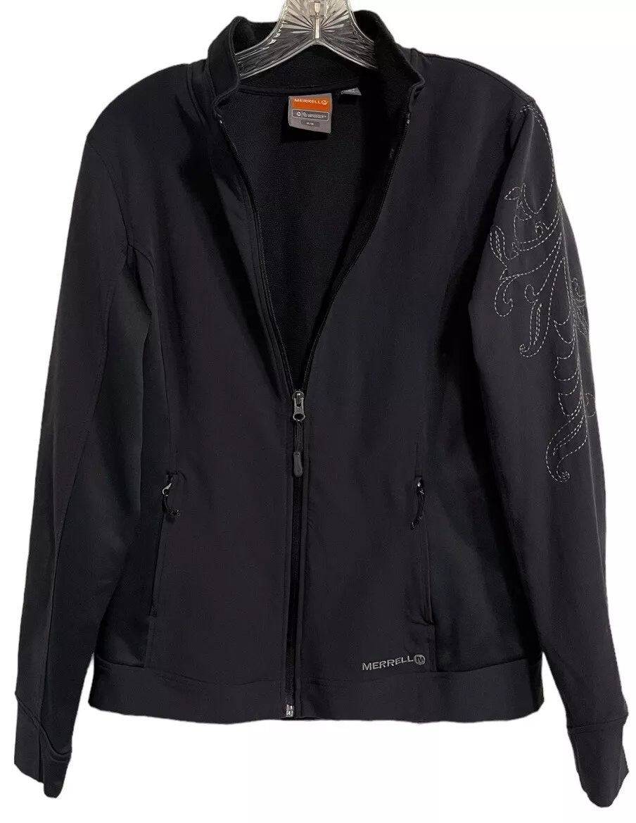 merrell aeroblock long sleeve embroidered full zip stretch jacket