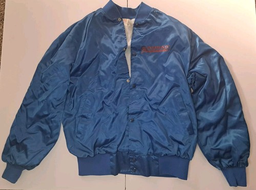 Vintage Kansas Jayhawks KU Satin Bomber Jacket Size Large Front Row - Picture 2 of 11