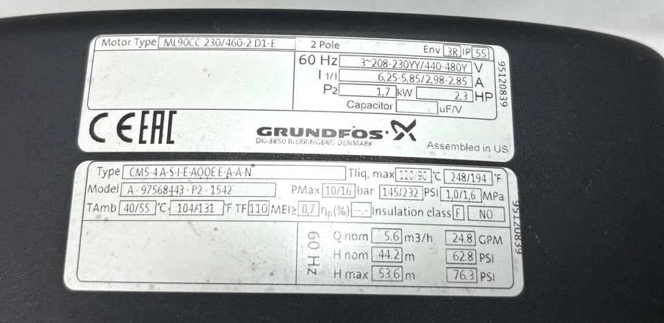 Grundfos CM 5-4 A-S-I-E-AQQE E-A-A-N 97568443 Centrifugal Pump New Fast Shipping - Image 3 of 4