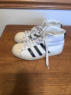 Adidas Pro Model White With Blue Stripes Made In France