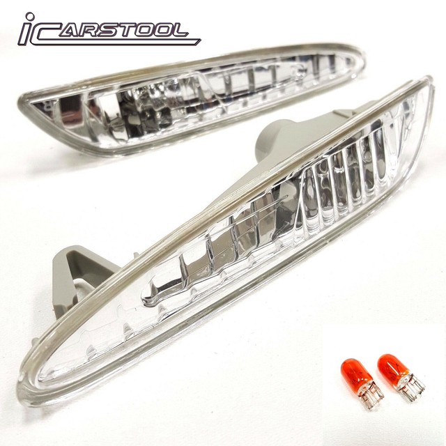 Clear Front Bumper Euro Chrome Side Marker Lights For W211 E320 E350