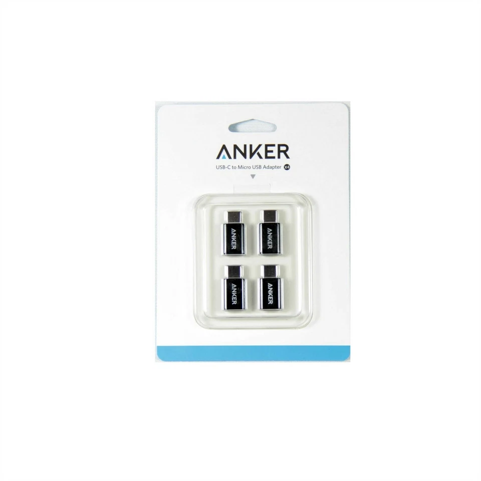 ANKER MICRO USB (F) TO USB C (M) ADAPTER 4 PK FOR S21 S20 S10 S9 PIXEL B8174012 - Image 2 of 2