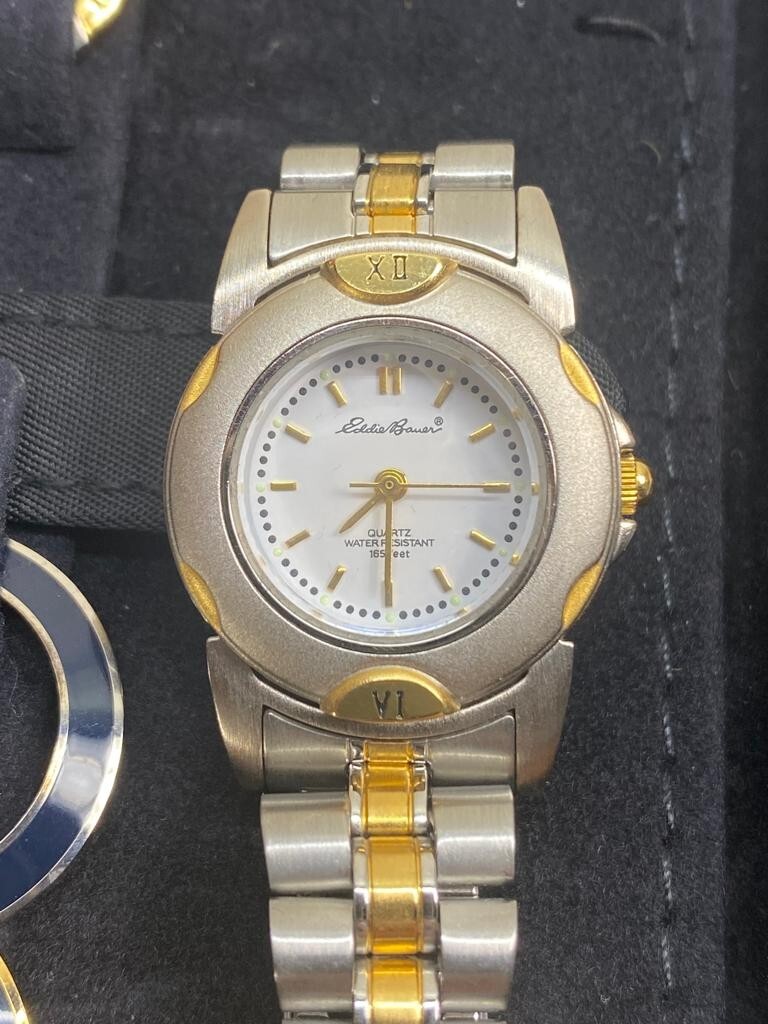 Vintage Eddie Bauer Combination Women Watch 3555 W/Case and 