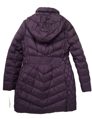Michael Kors Woman Packable Down Over Coat M Eggplant Purple