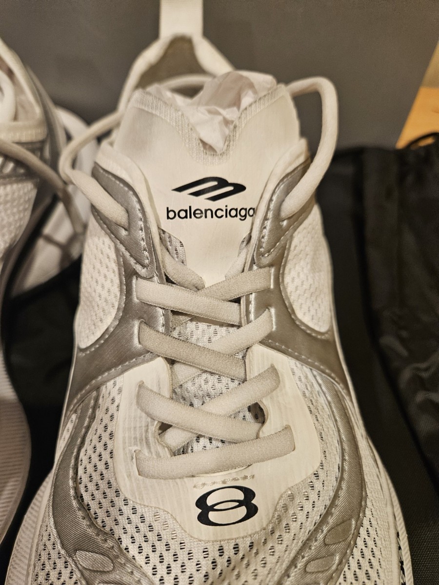 Balenciaga Men\'s Circuit Low Top Sneakers 793945WFLGY White Silver Eu 44 US 11 Balenciaga Men main image 3