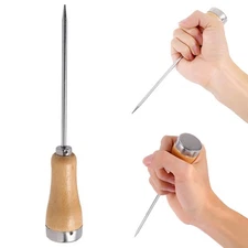 Stainless Steel Ice Pick Punch Crusher Icing Breaker Wooden Handle Kitchen Tool