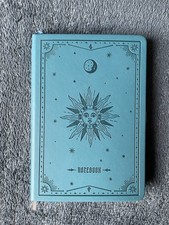 Notizbuch - A5 - blanko - blau - 320 Seiten - Sonne, Mond, Sterne - Schablonen