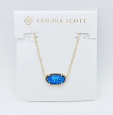 Kendra Scott Elisa Gold Pendant Necklace in Royal Ocean Blue Opal