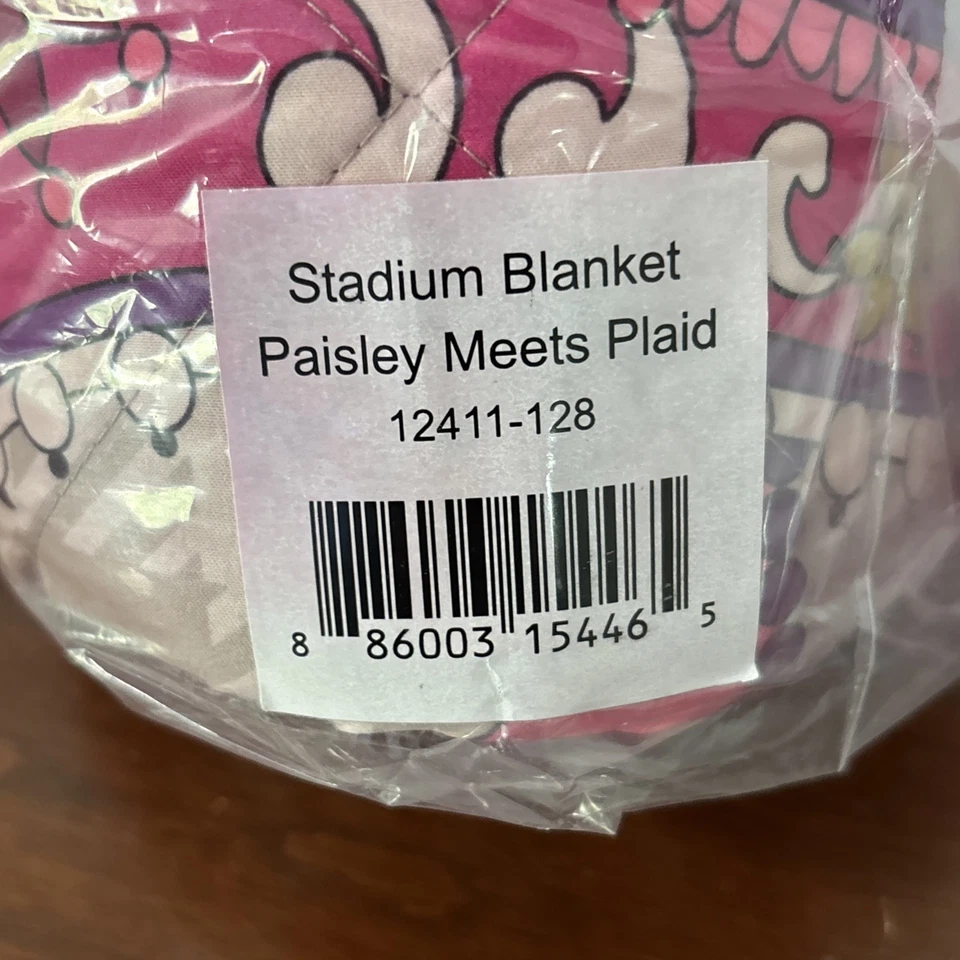 Vera Bradley Paisley Meets Plaid Stadium Blanket 58”x50” NEW - Image 4 of 4