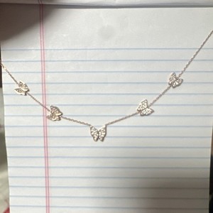 Authentic Nordstrom Rose Gold Plated Butterfly Charm Cable Chain Necklace