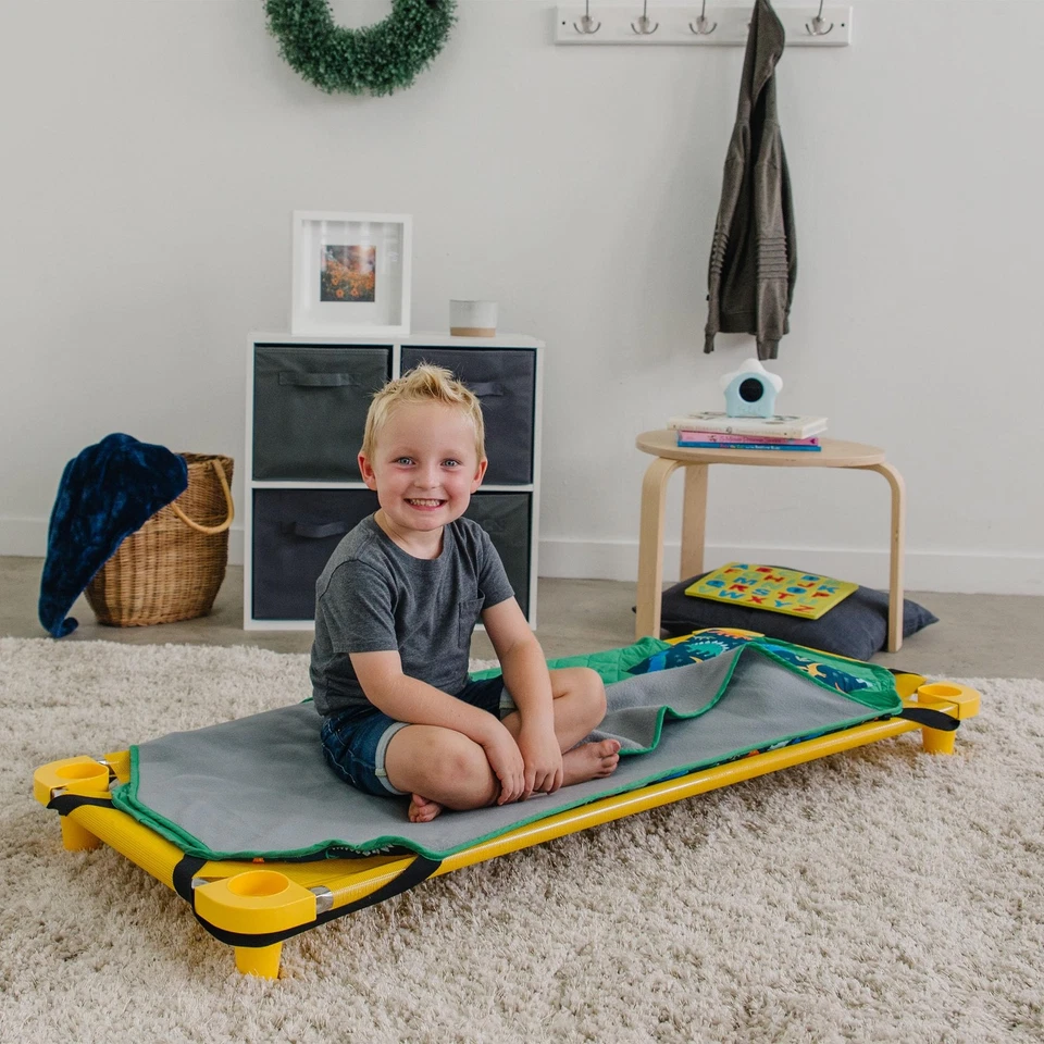 Alfombra de siesta moderna para niños - mezcla de algodón suave con almohada y correas elásticas para Scho... Foto 2 de 4