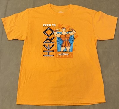 Disney Run Hercules Zero To Hero T-Shirt Orange Size Large 100% Cotton Marathon