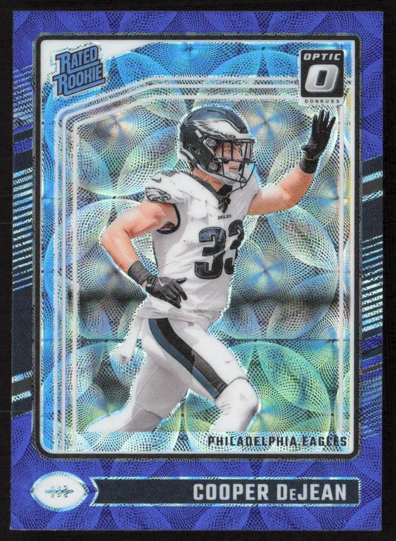 2024 Donruss Optic Rated Rookie Blue Scope Cooper DeJean #221 Eagles