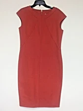 Max Mara Cucito A Mano Dress Size 10 Orange Wool Angora Blend Minimal Old Money