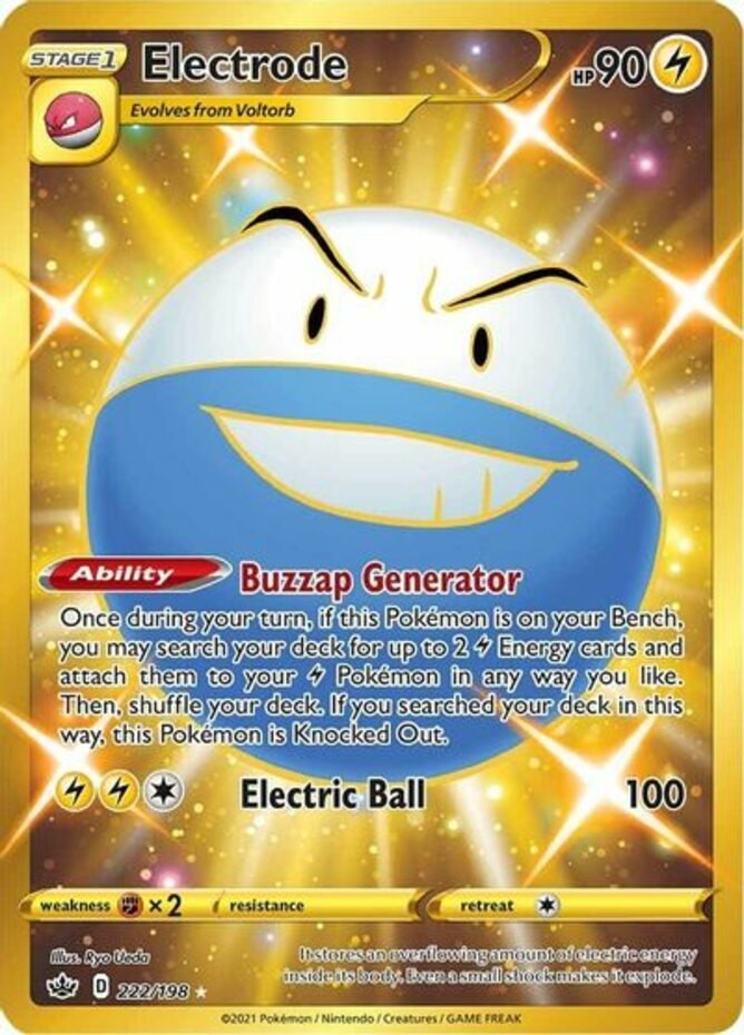 1x Electrode - 222/198 - Secret Rare NM-Mint Pokemon SWSH06 - Chilling Reign