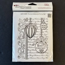 Heartfelt Creations Festive Ornaments Xmas Collage Altered Cling Rubber Stamp