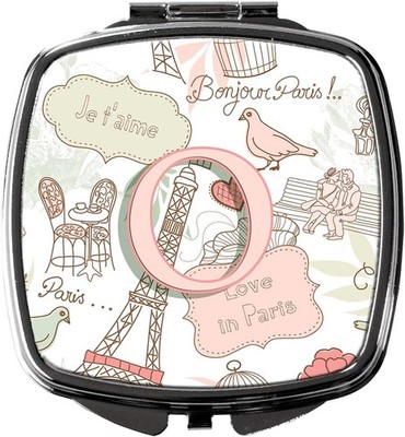 Caroline's Treasures CJ2002-OSCM Letter O Love in Paris Pink Compact Mirror Deco