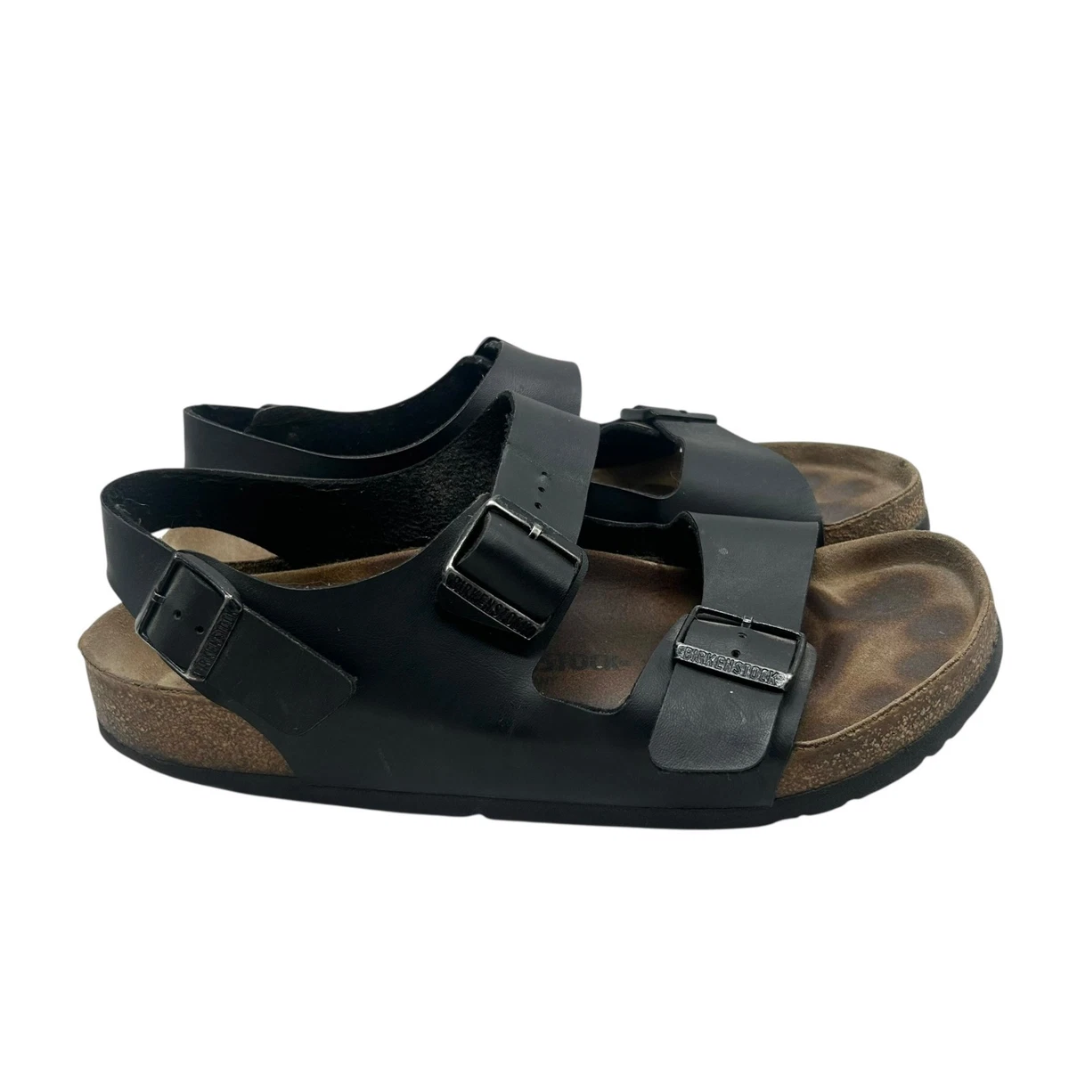Birkenstock milanoMen\'s Black Double-Buckle leather Slide Sandals size 12 Birkenstock Milano Big Buckle Narrow Backstrap Sandal (Women  main image 3