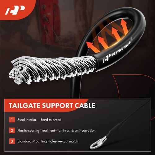 A-Premium Metal Tailgate Hardware Rebuild Kit w/Cable & Rod for Ford F-150 09-14 - Picture 5 of 11