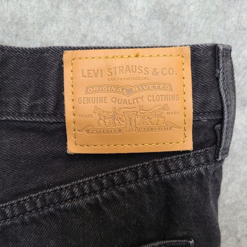Levi’s Premium Bermuda Shorts Womens 28 Black Denim High Loose 10" Inseam - Picture 6 of 13