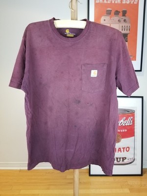 VINTAGE Y2K CARHARTT ONE POCKET GRADIENT SUN FADED DISTRESSED TRASHED T-SHIRT L