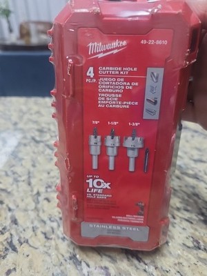 MILWAUKEE (49-22-8610) 4 Piece One-Piece Carbide Hole Cutter Set