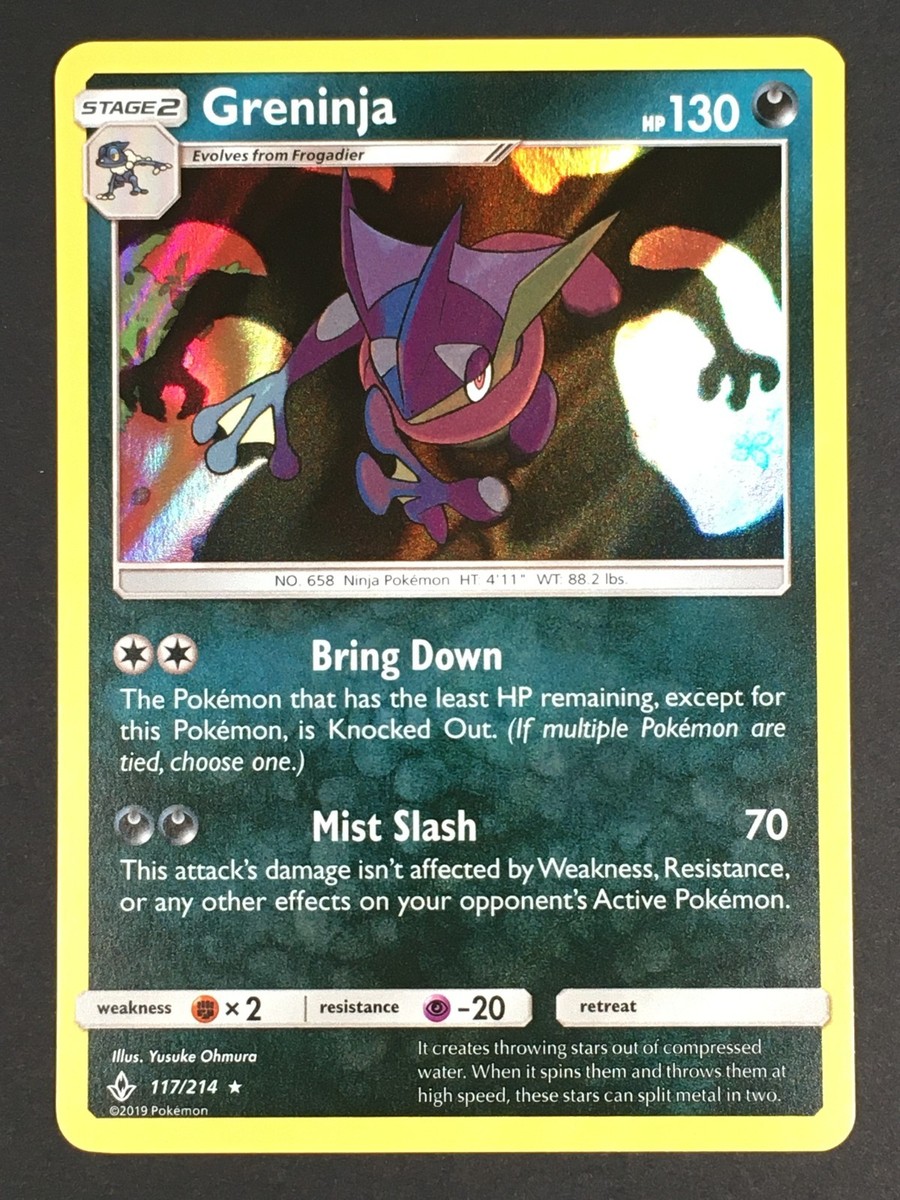 Pokemon TCG Greninja 117/214 SM Unbroken Bonds Holo Rare Charizard