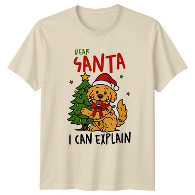 Dear Santa I Can Explain Golden Retriever Hunde Weihnachten Herren T-Shirt Damen Tee