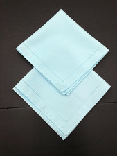 2 Light blue table Cloth napkins 16.5" X 16.5"