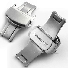 Watch Buckle Brushed Stainless Butterfly Clasp 12mm 14mm 16mm 18mm 20mm 22mm