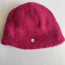 Spyder Pink Grid Winter Hat Beanie Cap Black Lining
