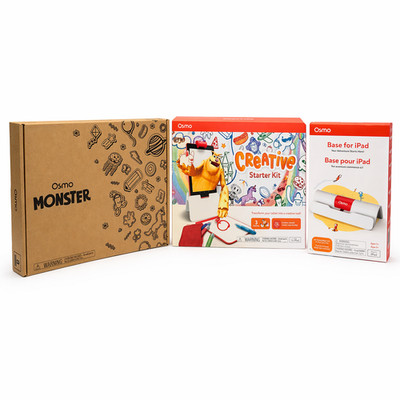 Osmo Bundle Creative Starter Kit Fire Tablet + Base für iPad + Monster Erweiter.